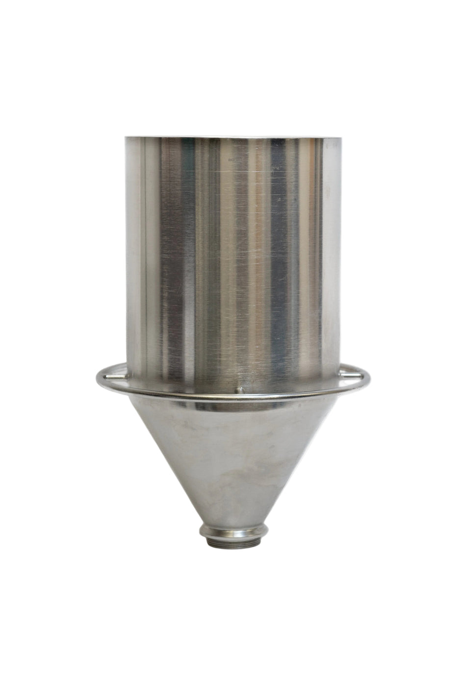 FS-2313 - Hopper-18 Qt.-30° Neck-Stainless Steel - Threaded Outlet >>For use on THREADED INLET stainless pumps<<